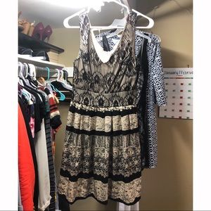 Black and Off White Dress